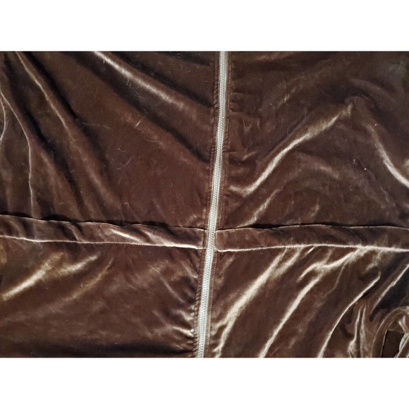 Roaman's Size 1X Brown Velvet Velour 2 Pc Pockets Elastic Waist Athleisure Set - Picture 5 of 14